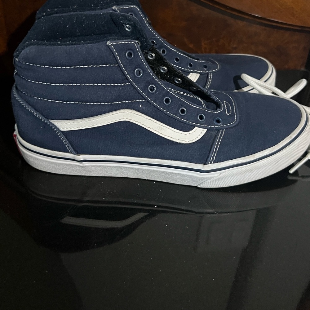 Vans Youth Dark Blue and White Sneakers